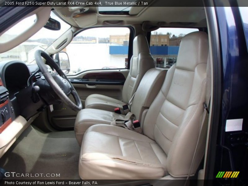 True Blue Metallic / Tan 2005 Ford F250 Super Duty Lariat FX4 Crew Cab 4x4