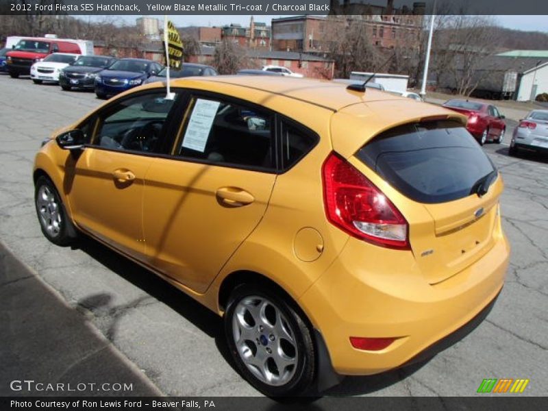 Yellow Blaze Metallic Tri-coat / Charcoal Black 2012 Ford Fiesta SES Hatchback
