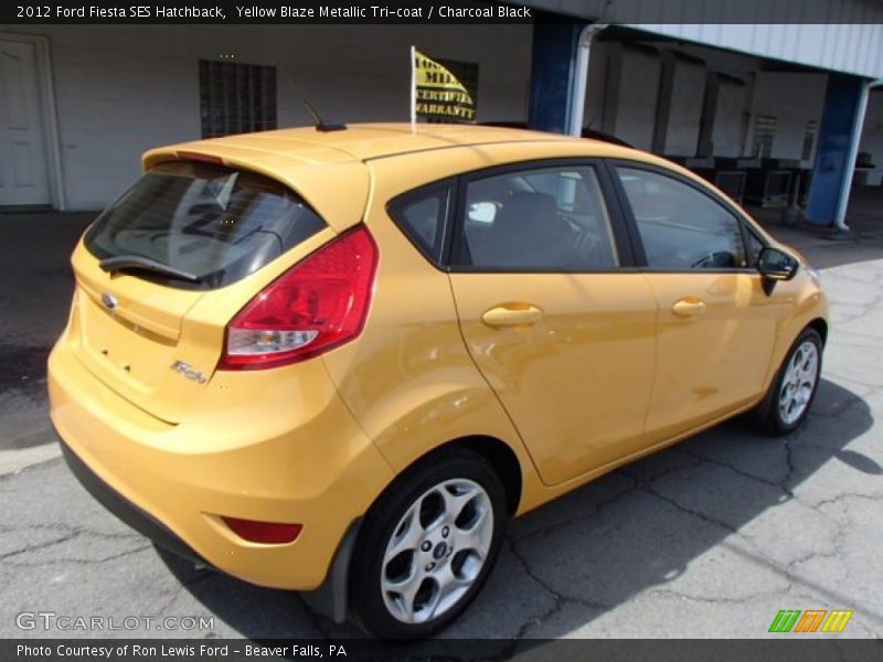 Yellow Blaze Metallic Tri-coat / Charcoal Black 2012 Ford Fiesta SES Hatchback