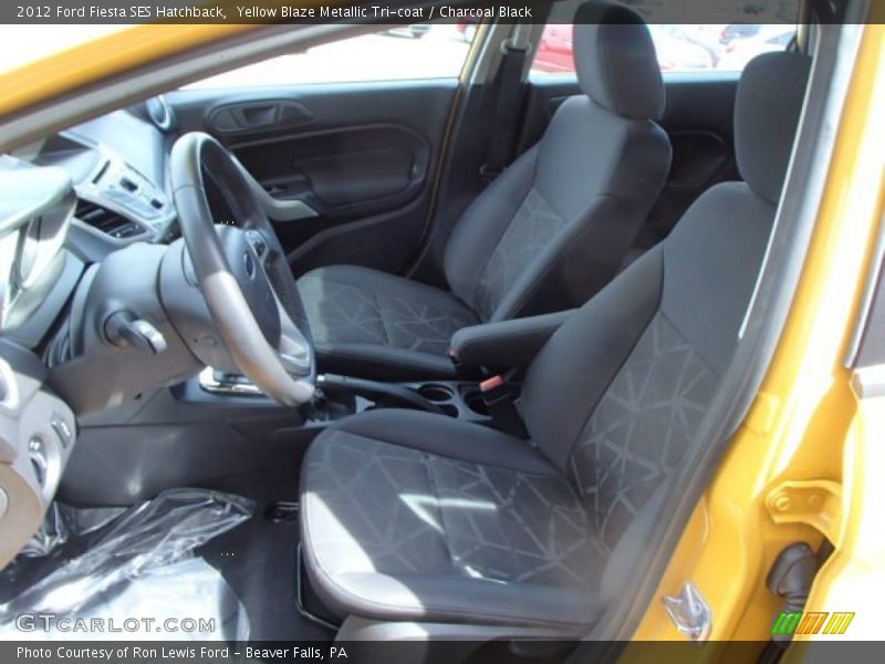 Yellow Blaze Metallic Tri-coat / Charcoal Black 2012 Ford Fiesta SES Hatchback
