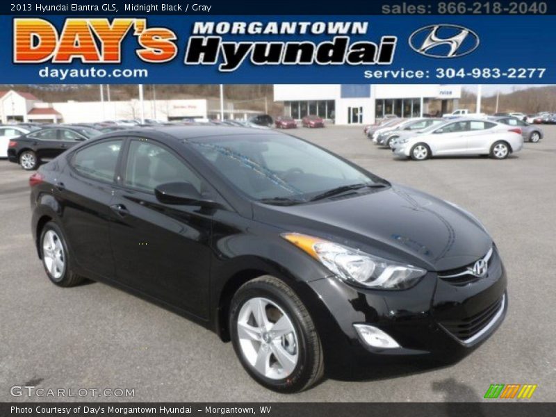 Midnight Black / Gray 2013 Hyundai Elantra GLS