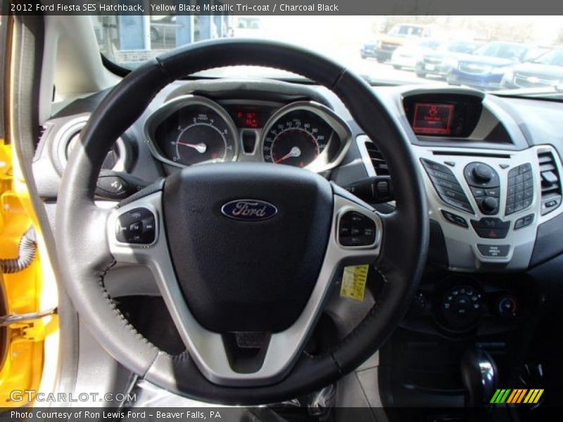 Yellow Blaze Metallic Tri-coat / Charcoal Black 2012 Ford Fiesta SES Hatchback