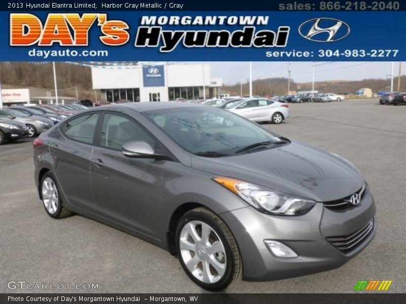 Harbor Gray Metallic / Gray 2013 Hyundai Elantra Limited
