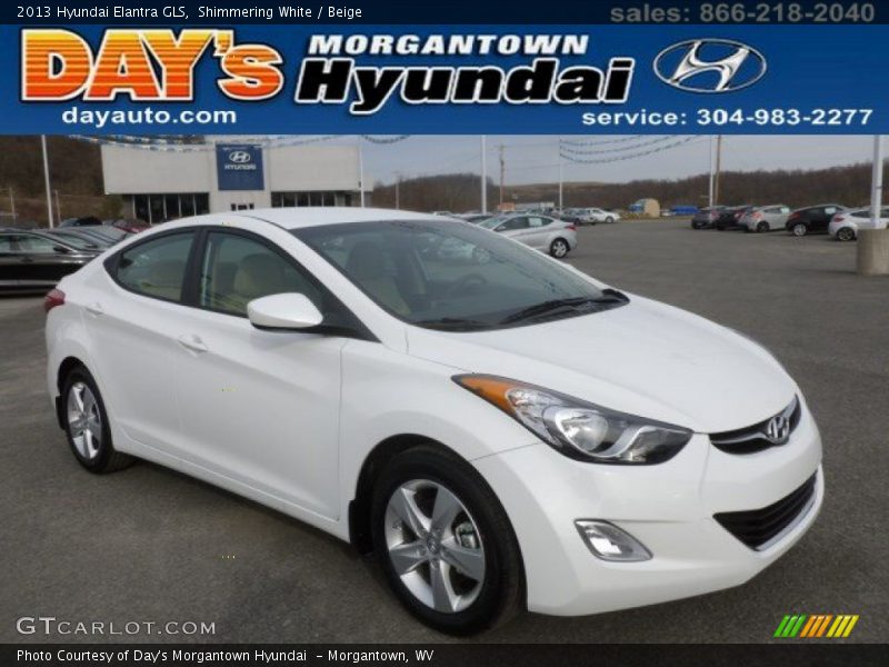 Shimmering White / Beige 2013 Hyundai Elantra GLS