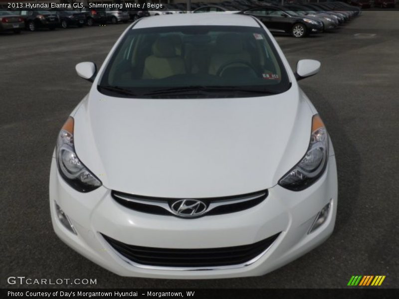 Shimmering White / Beige 2013 Hyundai Elantra GLS