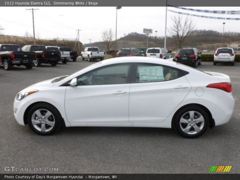 Shimmering White / Beige 2013 Hyundai Elantra GLS