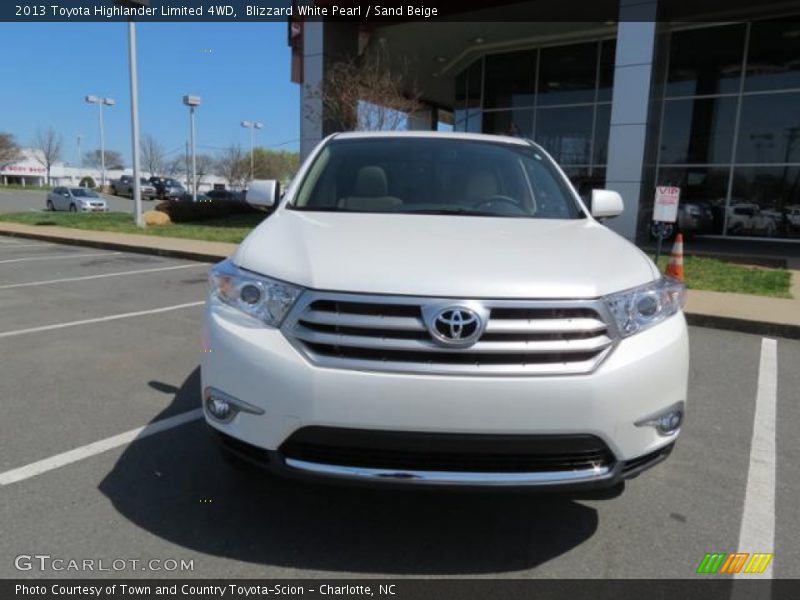 Blizzard White Pearl / Sand Beige 2013 Toyota Highlander Limited 4WD