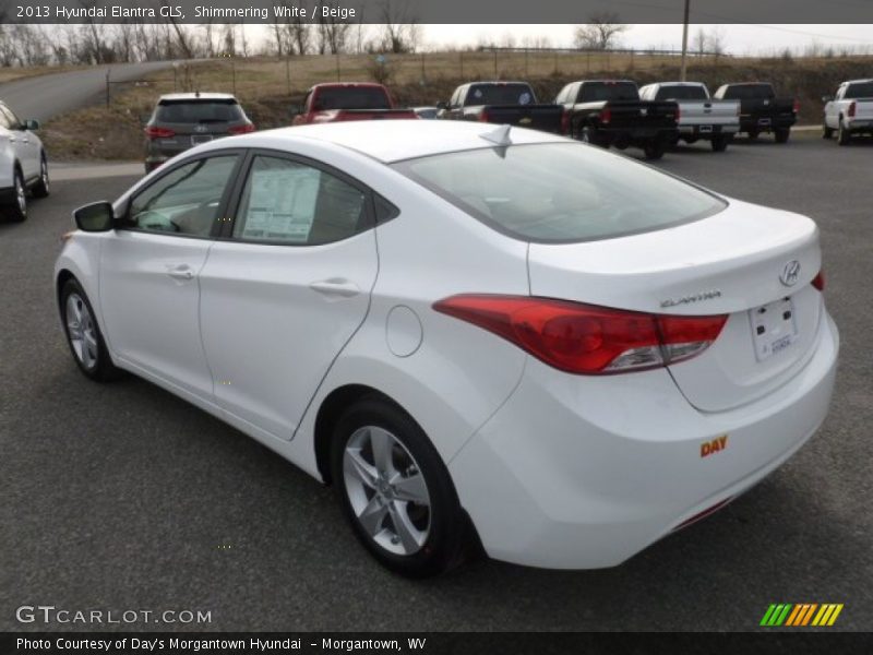 Shimmering White / Beige 2013 Hyundai Elantra GLS