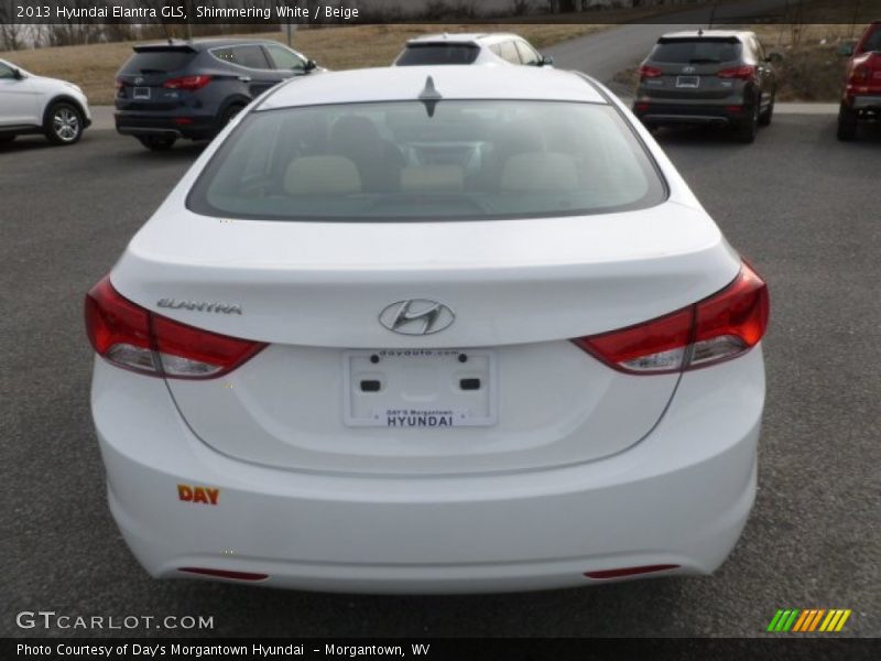 Shimmering White / Beige 2013 Hyundai Elantra GLS