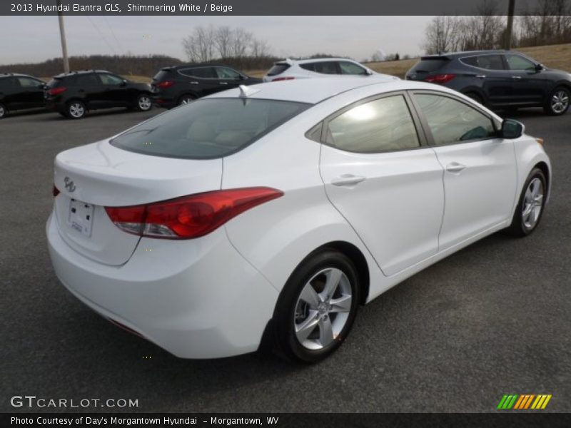 Shimmering White / Beige 2013 Hyundai Elantra GLS