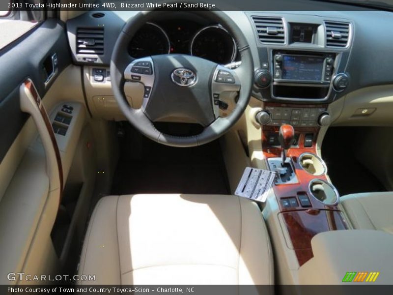Blizzard White Pearl / Sand Beige 2013 Toyota Highlander Limited 4WD
