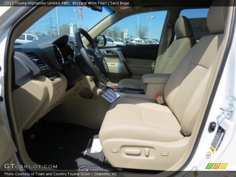Blizzard White Pearl / Sand Beige 2013 Toyota Highlander Limited 4WD