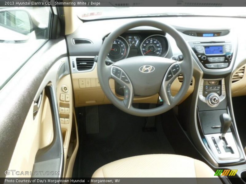 Shimmering White / Beige 2013 Hyundai Elantra GLS