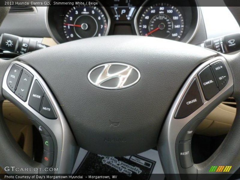 Shimmering White / Beige 2013 Hyundai Elantra GLS