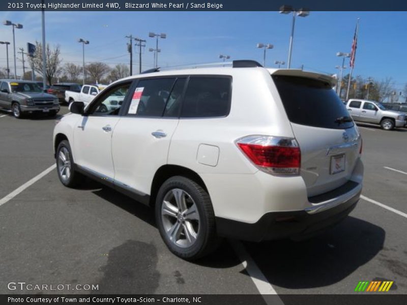 Blizzard White Pearl / Sand Beige 2013 Toyota Highlander Limited 4WD