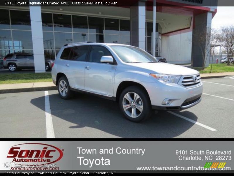 Classic Silver Metallic / Ash 2013 Toyota Highlander Limited 4WD