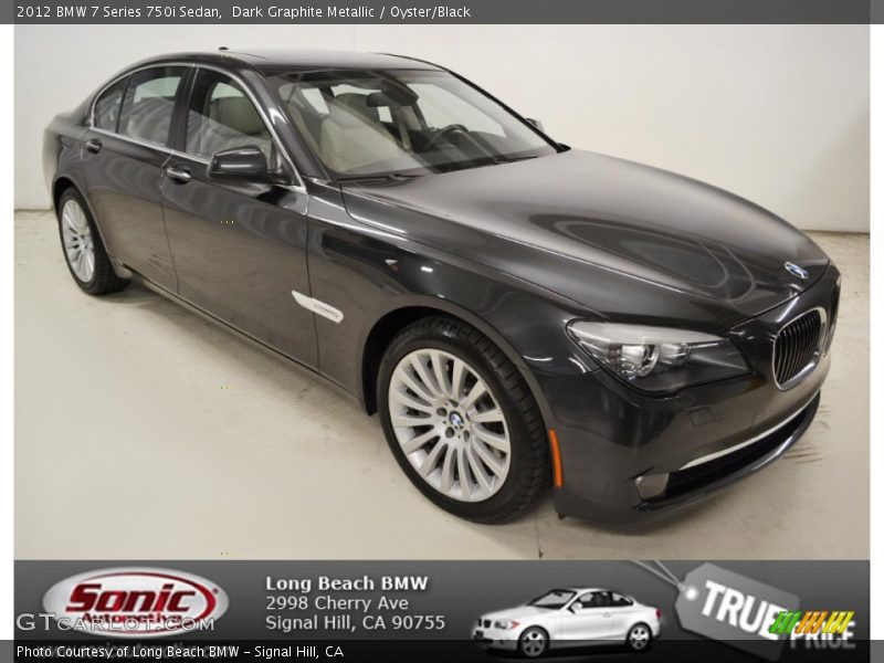 Dark Graphite Metallic / Oyster/Black 2012 BMW 7 Series 750i Sedan