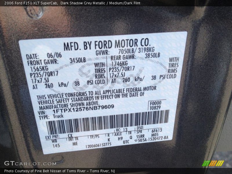 Dark Shadow Grey Metallic / Medium/Dark Flint 2006 Ford F150 XLT SuperCab
