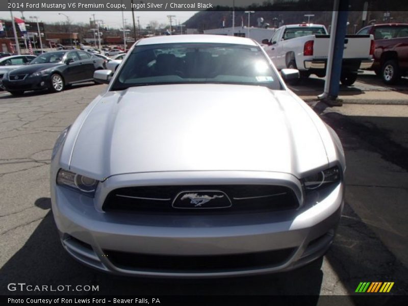 Ingot Silver / Charcoal Black 2014 Ford Mustang V6 Premium Coupe