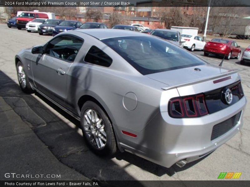 Ingot Silver / Charcoal Black 2014 Ford Mustang V6 Premium Coupe