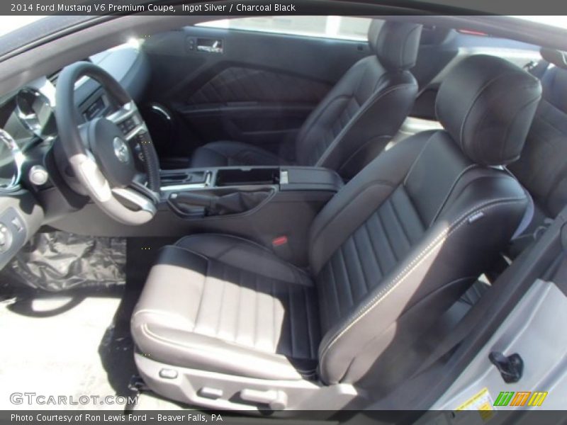Ingot Silver / Charcoal Black 2014 Ford Mustang V6 Premium Coupe