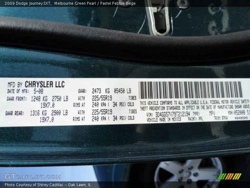 Melbourne Green Pearl / Pastel Pebble Beige 2009 Dodge Journey SXT