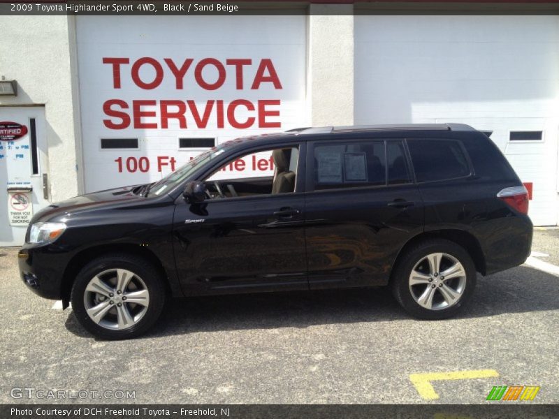 Black / Sand Beige 2009 Toyota Highlander Sport 4WD