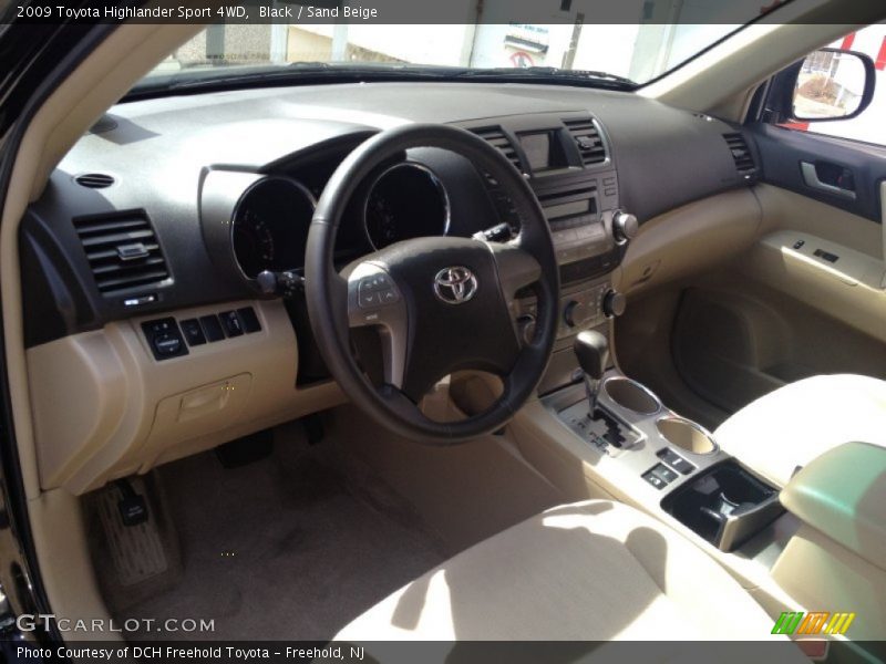 Black / Sand Beige 2009 Toyota Highlander Sport 4WD