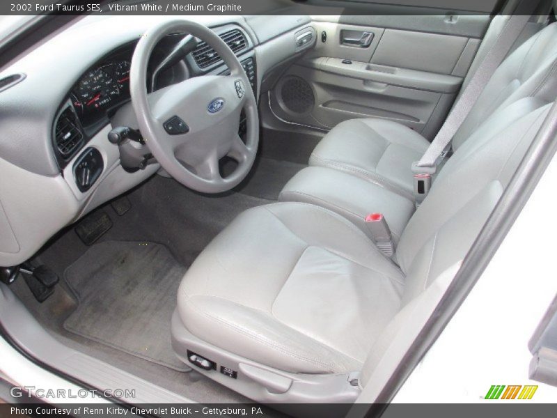 Vibrant White / Medium Graphite 2002 Ford Taurus SES