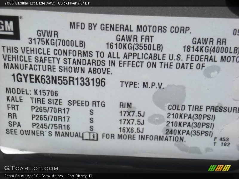 Quicksilver / Shale 2005 Cadillac Escalade AWD