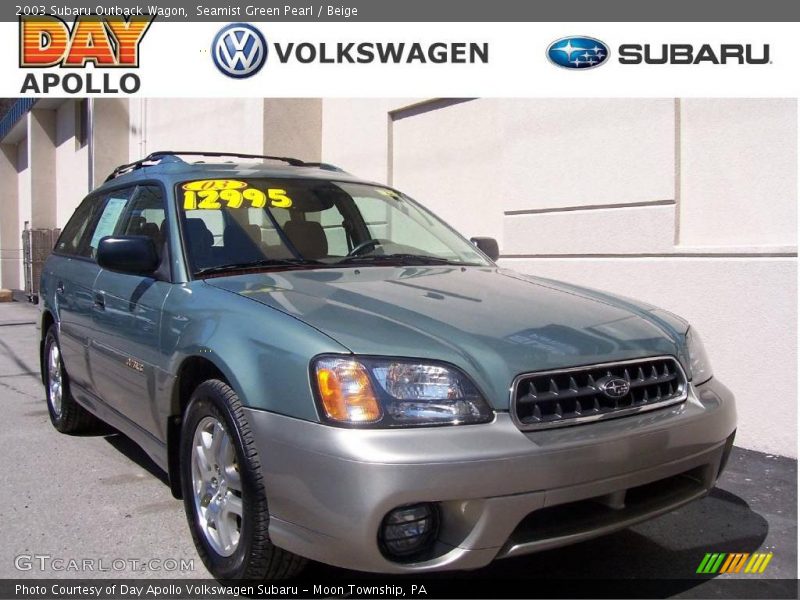 Seamist Green Pearl / Beige 2003 Subaru Outback Wagon