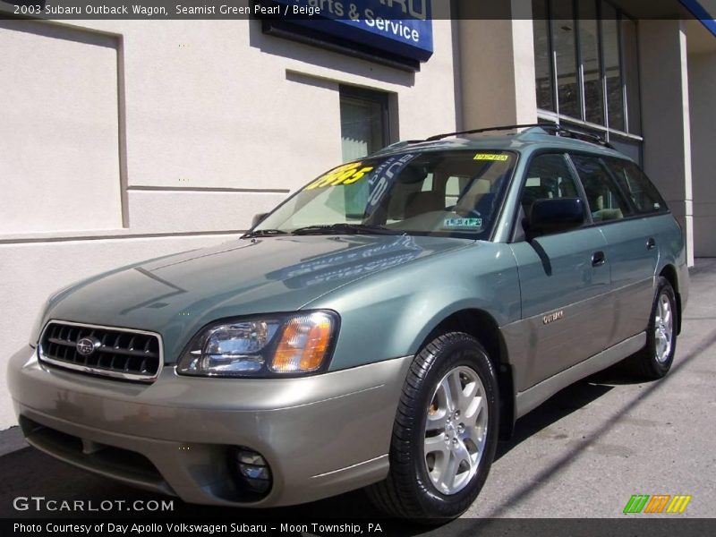 Seamist Green Pearl / Beige 2003 Subaru Outback Wagon