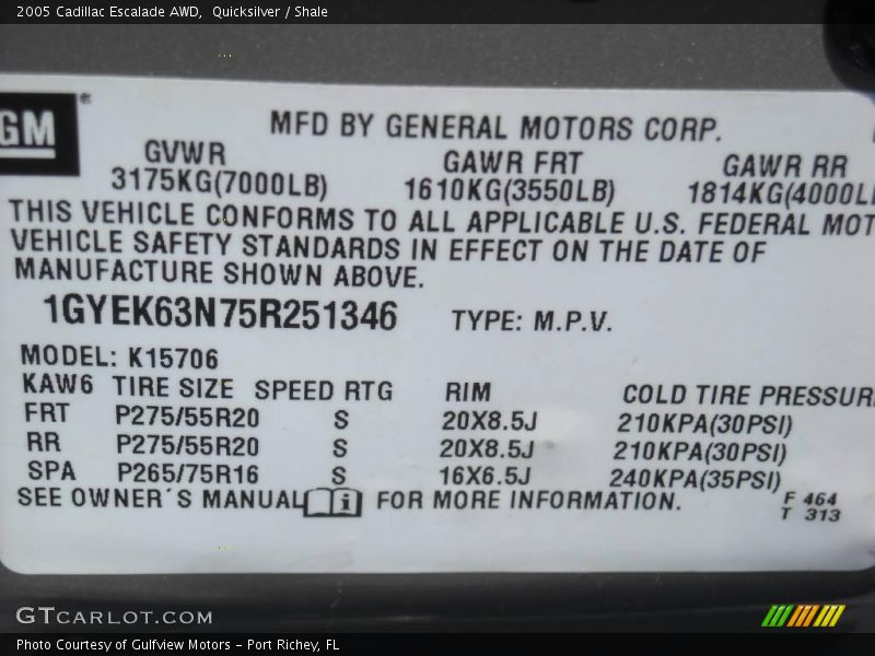 Quicksilver / Shale 2005 Cadillac Escalade AWD