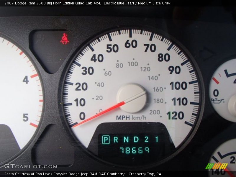Electric Blue Pearl / Medium Slate Gray 2007 Dodge Ram 2500 Big Horn Edition Quad Cab 4x4