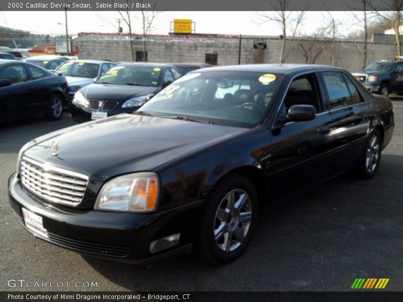 Sable Black / Black 2002 Cadillac DeVille Sedan