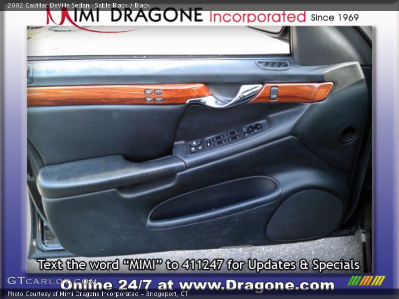 Sable Black / Black 2002 Cadillac DeVille Sedan