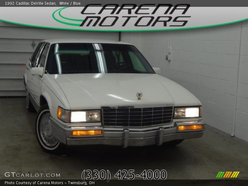 White / Blue 1992 Cadillac DeVille Sedan