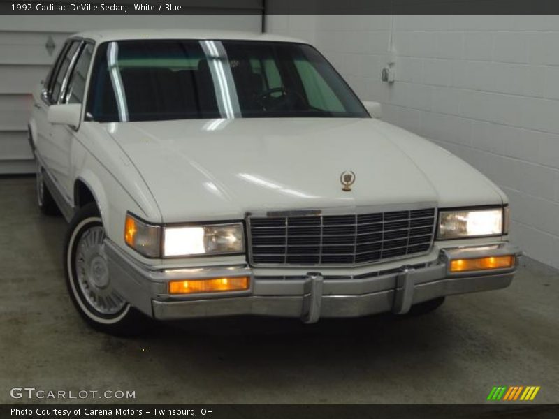 White / Blue 1992 Cadillac DeVille Sedan