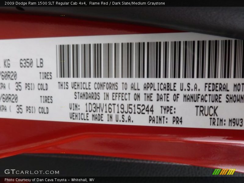 Flame Red / Dark Slate/Medium Graystone 2009 Dodge Ram 1500 SLT Regular Cab 4x4