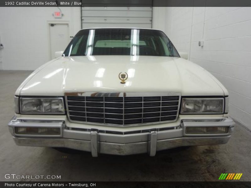 White / Blue 1992 Cadillac DeVille Sedan