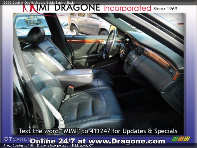 Sable Black / Black 2002 Cadillac DeVille Sedan