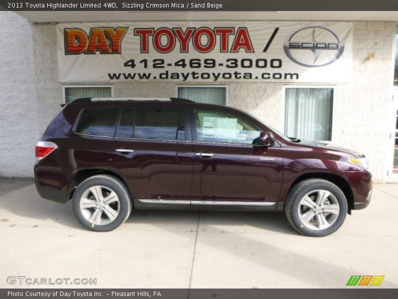 Sizzling Crimson Mica / Sand Beige 2013 Toyota Highlander Limited 4WD