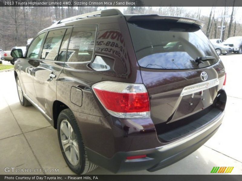 Sizzling Crimson Mica / Sand Beige 2013 Toyota Highlander Limited 4WD