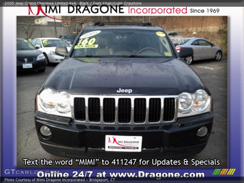 Black / Dark Khaki/Light Graystone 2005 Jeep Grand Cherokee Limited 4x4