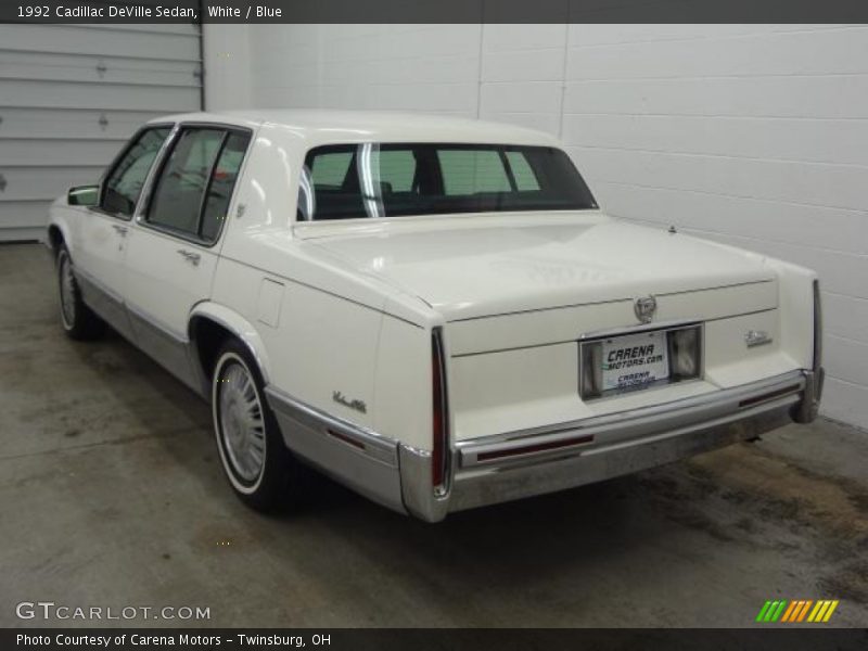 White / Blue 1992 Cadillac DeVille Sedan