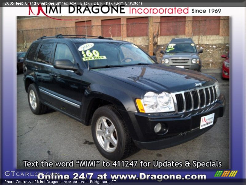 Black / Dark Khaki/Light Graystone 2005 Jeep Grand Cherokee Limited 4x4