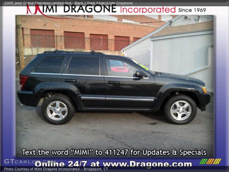 Black / Dark Khaki/Light Graystone 2005 Jeep Grand Cherokee Limited 4x4