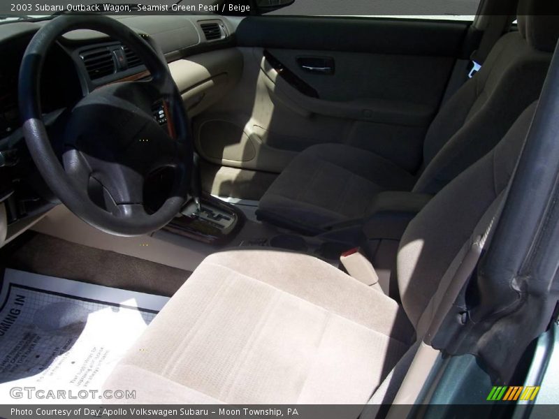 Seamist Green Pearl / Beige 2003 Subaru Outback Wagon