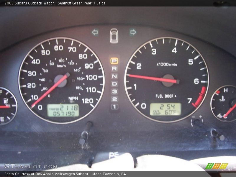 Seamist Green Pearl / Beige 2003 Subaru Outback Wagon
