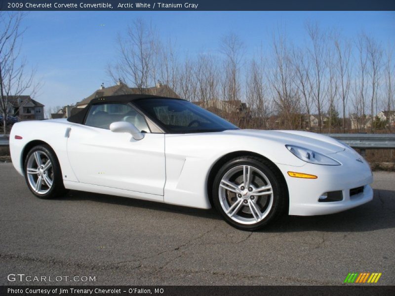 Arctic White / Titanium Gray 2009 Chevrolet Corvette Convertible